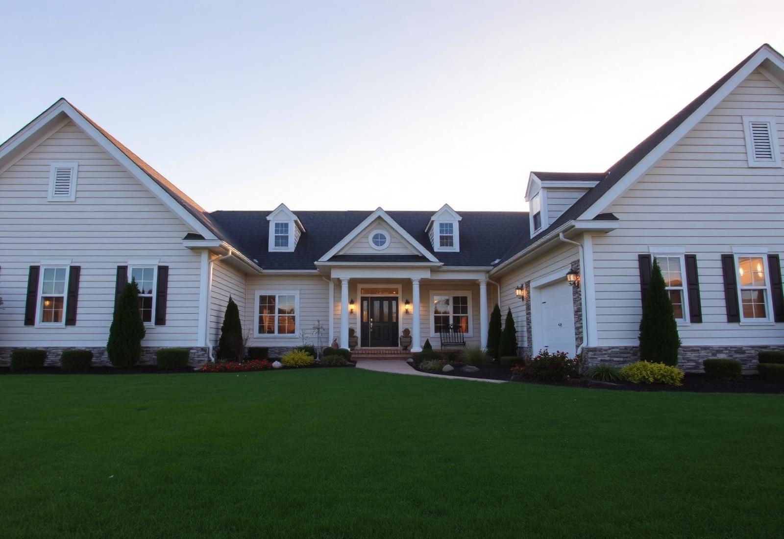 A clean, well-maintained home with freshly washed siding